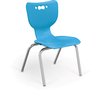 Mooreco Hierarchy School Chair, 4 Leg, 16" Chrome Frame, Blue Armless Shell, PK5 53316-5-BLUE-NA-CH